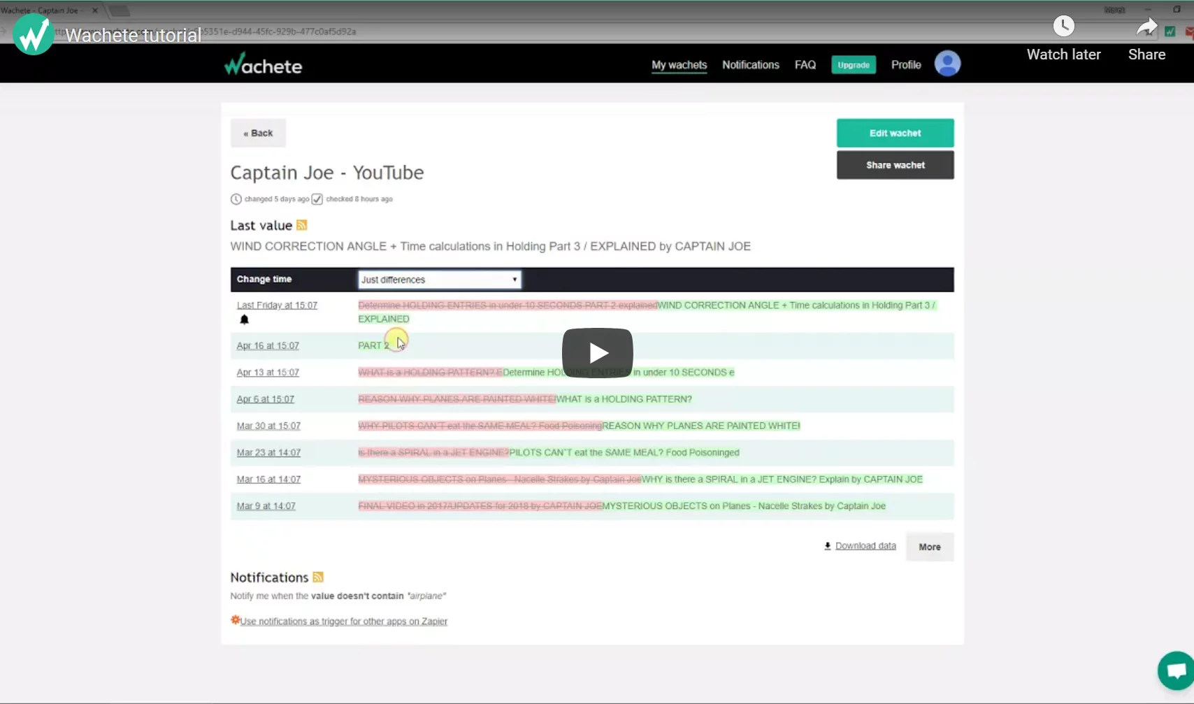 How Wachete web page monitoring works - video tutorial